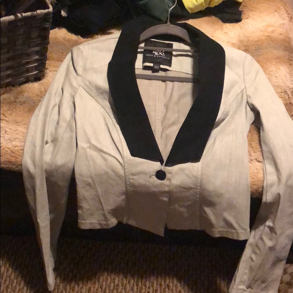 Rock & Republic 2 tuxedo acid/white jean jacket